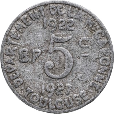 купить Франция "Коммуна Тулуза" 5 сантимов 1922 нотгельд