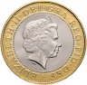 Купить Великобритания 2 фунта (pounds) 2002 "XVII Игры Федерации Содружества наций - флаг Англии"