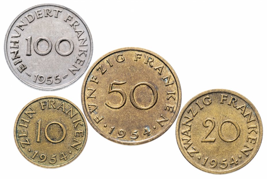 купить Саар полный набор монет 1954-1955 (4 штуки)