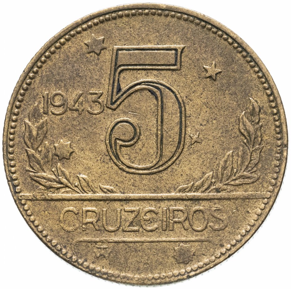 купить Бразилия 5 крузейро (cruzeiro) 1943
