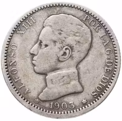 купить Испания 1 песета (peseta) 1903-1904, случайный год
