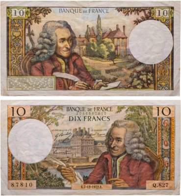 купить Франция 10 франков 1972 (Voltaire, Вольтер) Pick 147