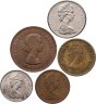 Купить Восточные Карибы, Канада, Великобритания набор из 5 монет 1960-1977
