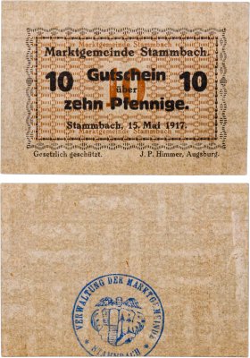 купить Германия 10 пфеннигов 1917 нотгельды