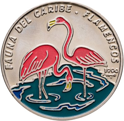 купить Куба 1 песо (peso) 1994 "Карибская фауна - Красный фламинго"