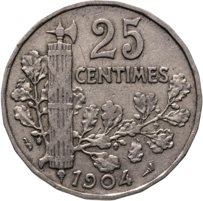 купить Франция 25 сантимов 1904