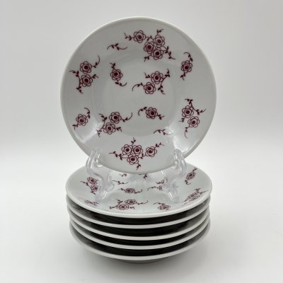 купить Набор розеток с цветочным декором на 6 персон, фарфор, деколь, Lichte Porzellan (Лихте), ГДР, 1966-1985 гг.