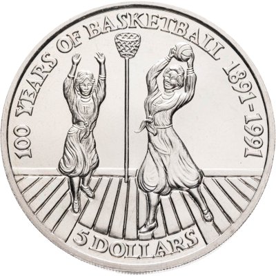 купить Ниуэ 5 долларов (dollars) 1991 "100 лет баскетболу"