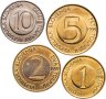 Купить Словения, Набор из 4 монет - 1, 2,  5, 10 толаров 1996-2000