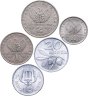 Купить Греция набор из 5 монет (10, 20, 50 лепт и 1, 2 драхмы) 1971 - 1973 год - король Константин II