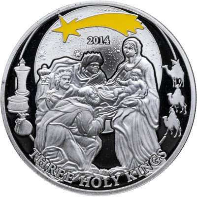 купить Палау 2 доллара 2014 "Библейские истории - Три святых царя волхва", в футляре с сертификатом