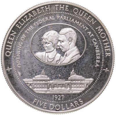 купить Тувалу 5 долларов (dollars) 1997 Открытие федерального парламента в Канберре