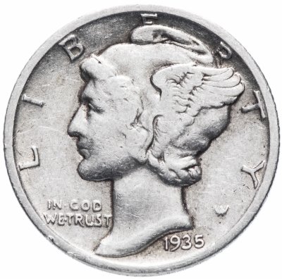 Купить США 10 центов 1935