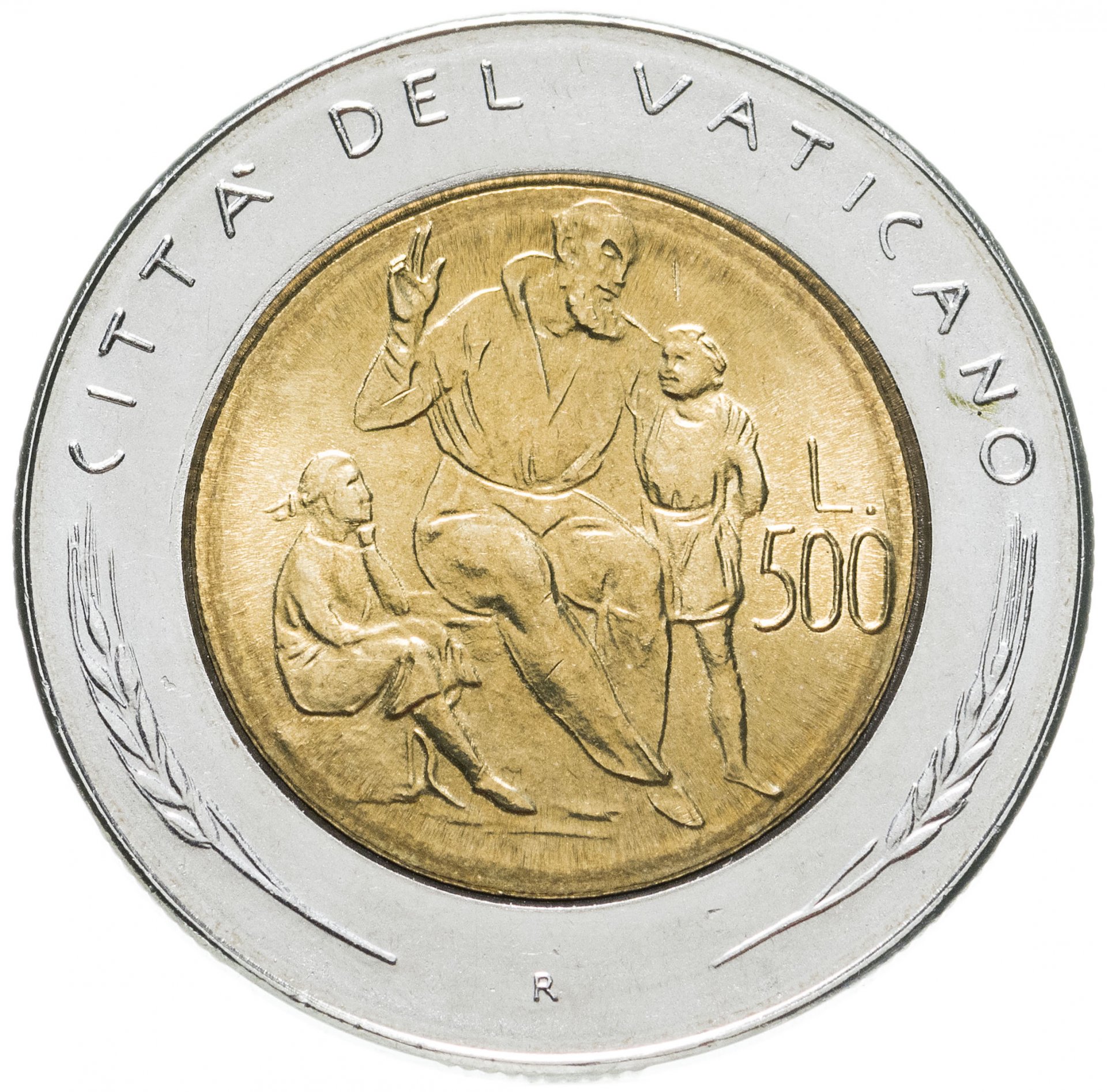 500 лир сколько рублей. Ватикан 500 лир 1990. Монета 500 лир Ватикан. Ватикан 500 лир 1982.