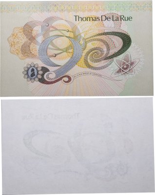 купить Тестовая банкнота Великобритания De La Rue "Тестовая банкнота с полем"