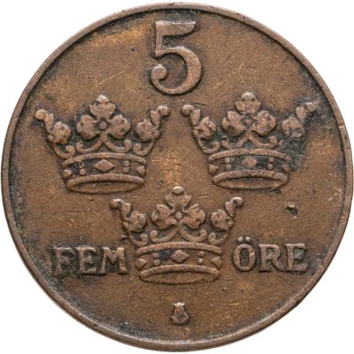 купить Швеция 5 эре (ore) 1928