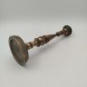 Купить Подсвечник на фигурном основании с шарообразными вставками и геометрическим декором (на одну свечу), латунь, СССР, 1970-1990 гг.