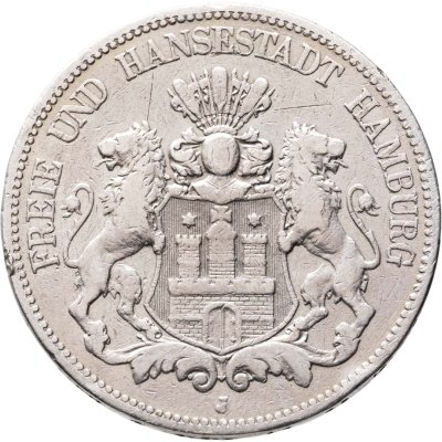 купить Германская империя, Гамбург 5 марок (mark) 1875