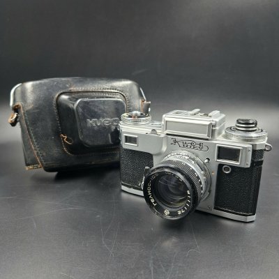 купить Фотоаппарат «Киев-4» с объективом «Гелиос-103» в оригинальном кофре, металл, стекло, кожа, пластик, Киевский завод «Арсенал», СССР, 1957-1979 гг.