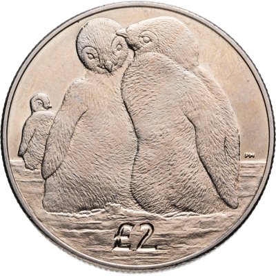 купить Британская антарктическая территория 2 фунта 2013 "Императорский пингвин"