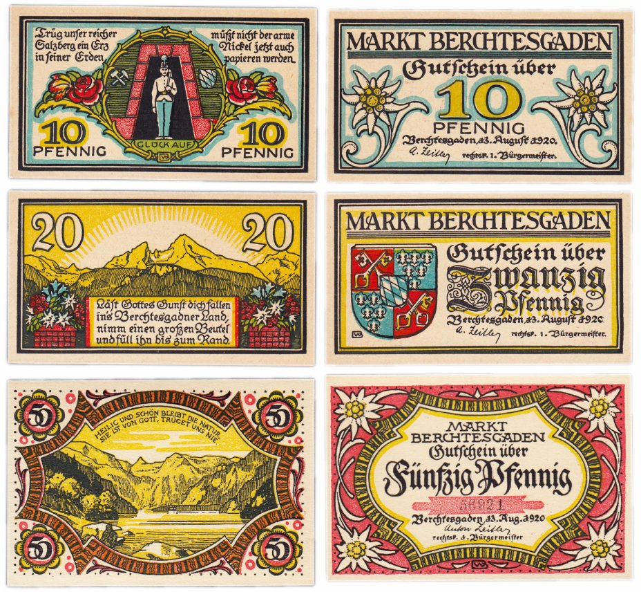 купить Германия (Бавария: Берхтесгаден) набор из 3-х нотгельдов 1921
