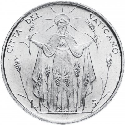 купить Ватикан 5 лир 1968