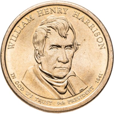 купить США 1 доллар (dollar) 2009 Уильям Гаррисон (9-й президент США) знак монетного двора "D" - Денвер