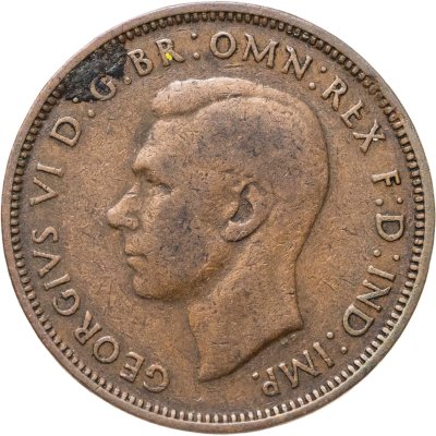 купить Великобритания 1/2 пенни (penny) 1943