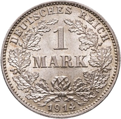 купить Германия 1 марка 1914, знак монетного двора: "G" - Карлсруэ