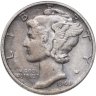 Купить США 10 центов (дайм, one dime) 1944  Mercury Dime (дайм «Меркурий») без обозначения монетного двора