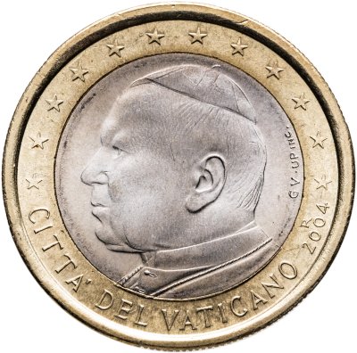 купить Ватикан 1 евро (euro) 2004 "Портрет Папы Иоана Павла II"