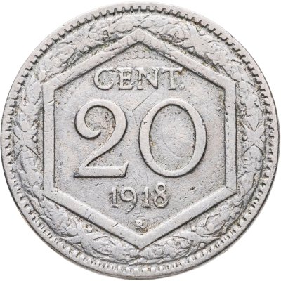 купить Италия 20 чентезимо (centesimi) 1918 Гладкий гурт