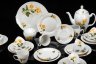 Купить Сервиз кофейный с цветочным декором на 6 персон (23 предмета), фарфор, деколь, золочение, Wloclawek (Влоцлавская фаянсовая фабрика), Польша, 1960-1980 гг.