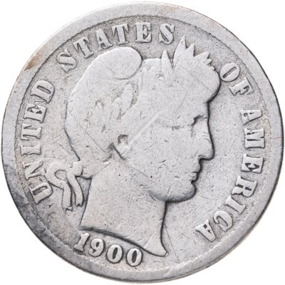 купить США 10 центов (дайм, one dime) 1900 Barber Dime Без отметки монетного двора