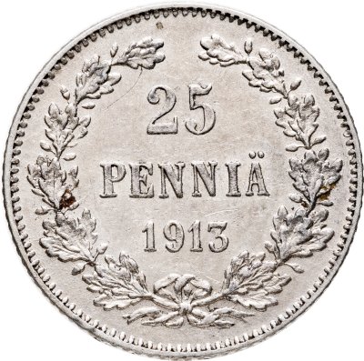купить 25 пенни (pennia) 1913 S Российская Финляндия