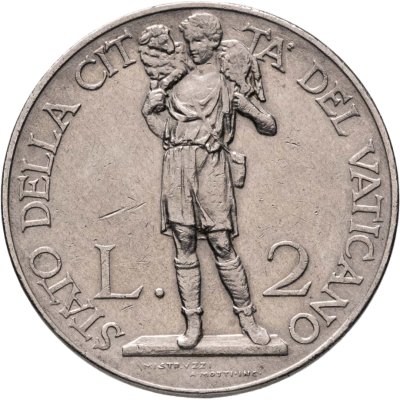 купить Ватикан 2 лиры 1934