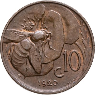 купить Италия 10 чентезимо (centesimi) 1920
