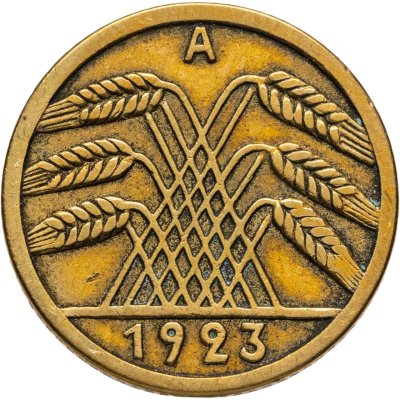 купить Германия 5 пфеннигов (рентенпфеннигов, rentenpfennig) 1923 A знак монетного двора "A" — Берлин