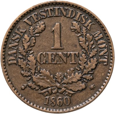 купить Датская Вест-Индия 1 цент (cent) 1860
