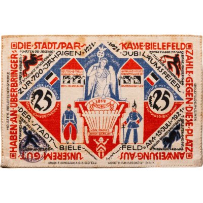 купить Германия Билефельд 25 марок 1921 год Нотгельд (Шелк)
