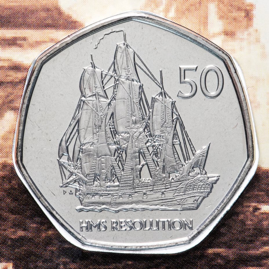 купить Южная Георгия и Сандвичевы острова 2020 50 пенсов "Корабль HMS Resolution" в буклете