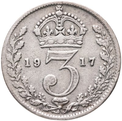 купить Великобритания 3 пенса (pence) 1917