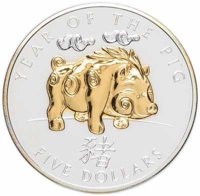 купить Соломоновы острова 5 долларов 2007 "Китайский гороскоп - Год свиньи"