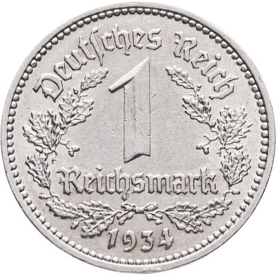 купить Германия, Третий рейх 1 рейхсмарка 1934 A