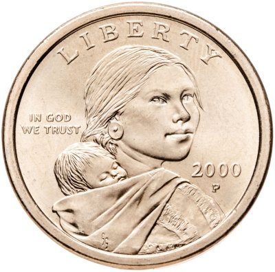 купить США 1 доллар (dollar) 2000 P Sacagawea dollar (Сакагавея доллар - парящий орёл) знак монетного двора "P" - Филадельфия