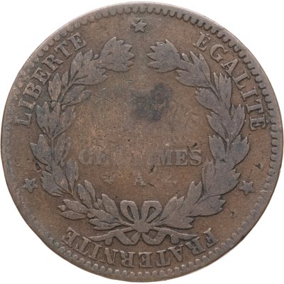купить Франция 5 сантимов (centimes) 1875 A знак монетного двора: "A" - Париж