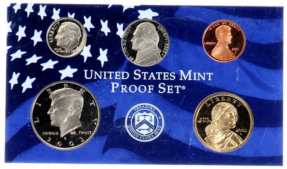 купить Годовой набор монет США 2003 (5 штук) в упаковке