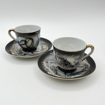 купить Набор из 2-х кофейных пар "Дракон", Lux Porcelain FAHD M.K., фарфор, бисквит, роспись, золочение, Азия, 1970-1990 гг.