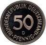 Купить Германия 50 пфеннигов (pfennig) 1980, знак монетного двора: "D" - Мюнхен