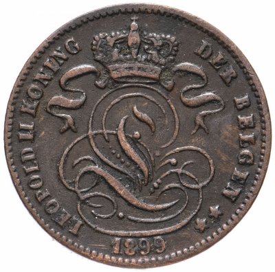 купить Бельгия 1 сантим (centime) 1899 Надпись на голландском - 'DER BELGEN'